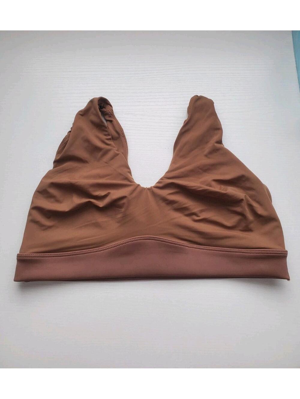 Harper Wilde Womens Bra Wireless 2X Brown Stretch Intimate Comfort